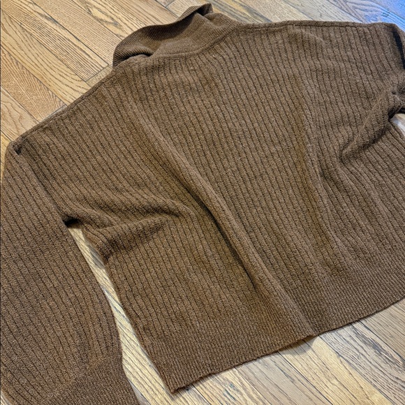 Olive & Oak Chestnut Brown Ribbed Collared Knit - Picture 7 of 7